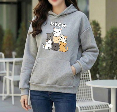 Picture of Premium Comfortable Printed Ladies Winter Hoodie
