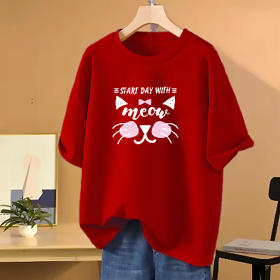 Picture of Meow -Drop shoulder T-shirt for Women