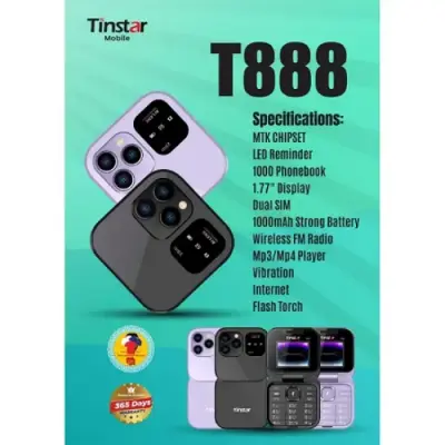 Picture of Tinstar T888 Dual Sim Standby Box Shape Folding Feature phone