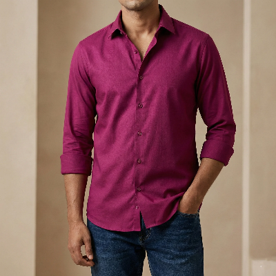Picture of Premium China Micro Stig Shirt (Formal / Casual) (Maroon)