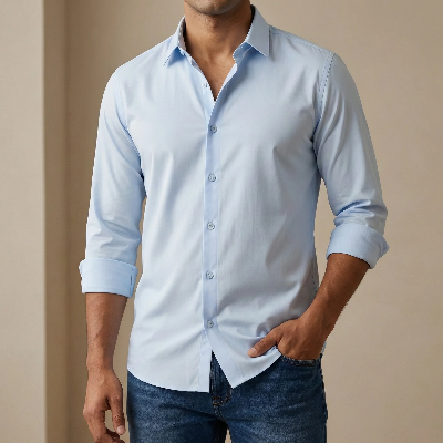 Picture of Premium China Micro Stig Shirt (Formal / Casual) (Light Sky)