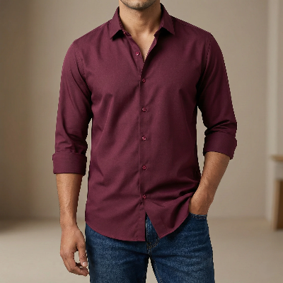 Picture of Premium China Micro Stig Shirt (Formal / Casual) (Coffee)