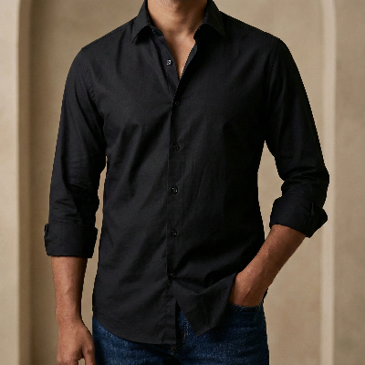 Picture of Premium China Micro Stig Shirt (Formal / Casual) (Black)