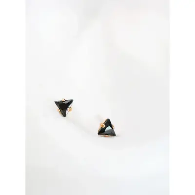 Picture of tiny crystal triangle earrings | black Nose pin