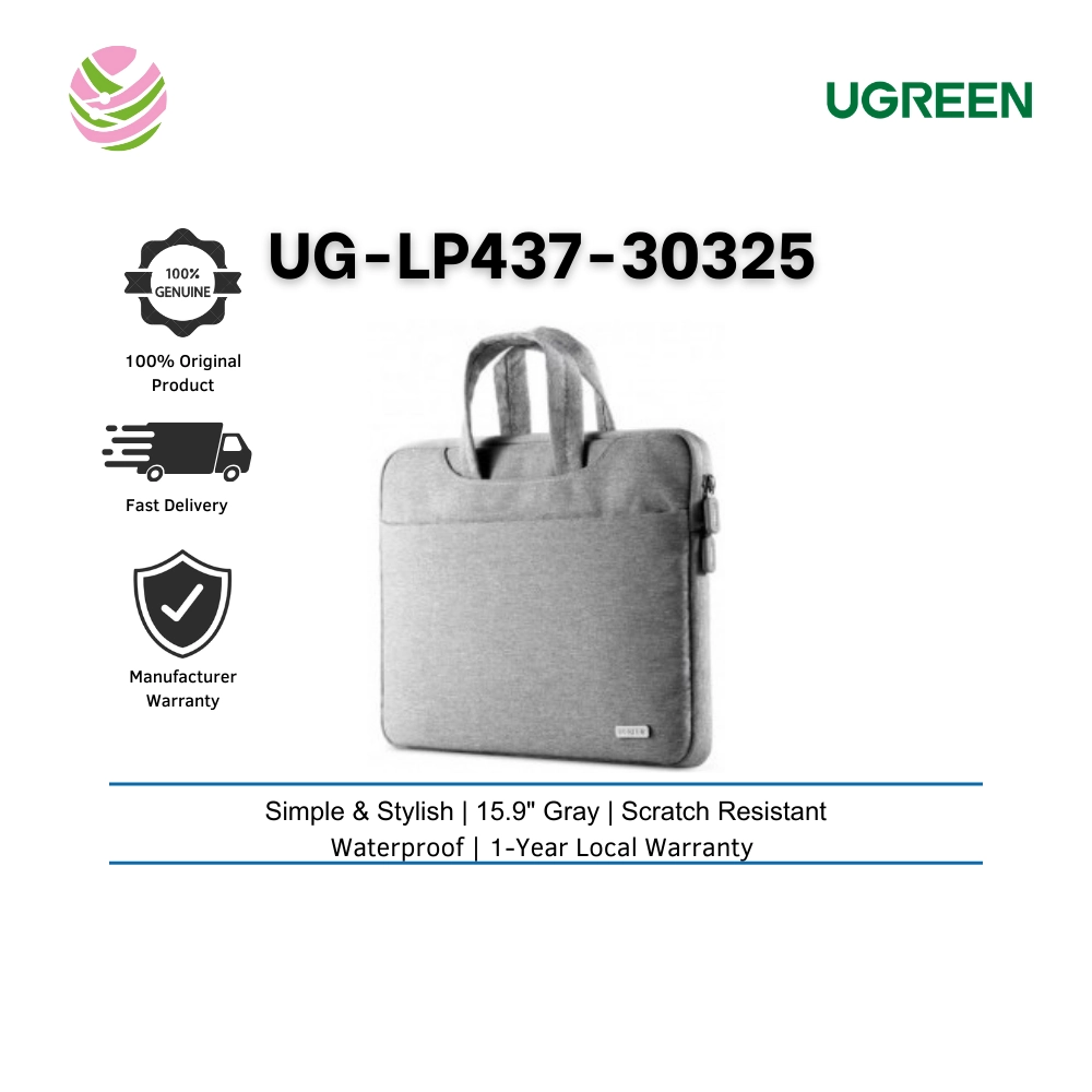 Picture of UGREEN LP437 (30325) 15.9 Inch Grey Laptop Sleeve Bag