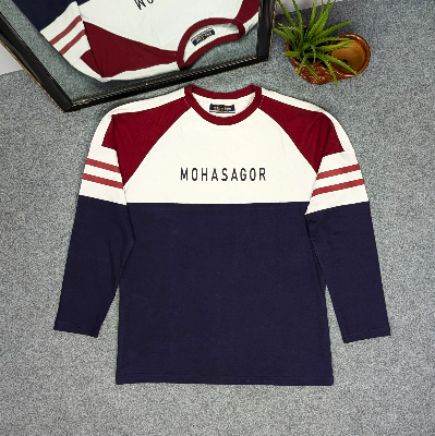 Picture of Men's Contrast Design T-Shirt- Navy