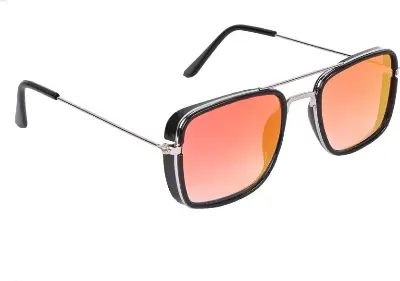 Picture of UV Protection Rectangular Sunglasses (Free Size) (For Men & Women, Red)