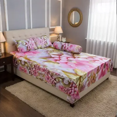 Picture of Water Proof China Premium 3D Design Bed Sheet King Size (7.8ft/6.8ft )