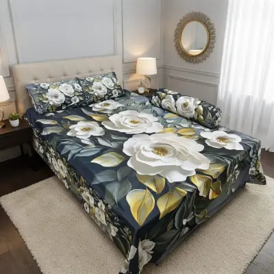 Picture of Water Proof China Premium 3D Design Bed Sheet King Size (7.8ft/6.8ft )