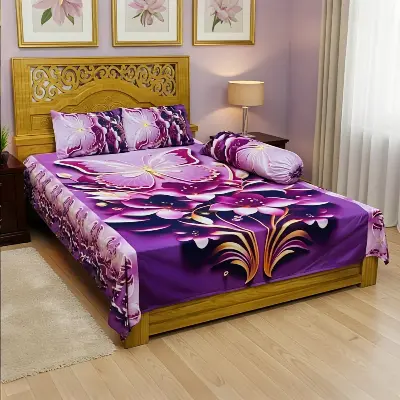Picture of Water Proof China Premium 3D Design Bed Sheet King Size (7.8ft/6.8ft)