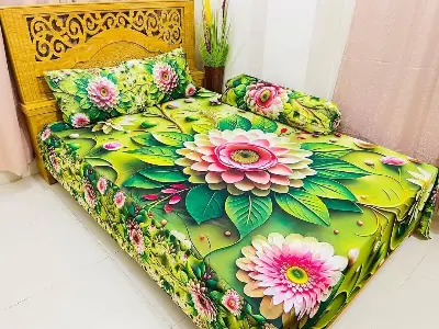 Picture of Water Proof China Premium 3D Design Bed Sheet King Size (7.8ft/6.8ft)