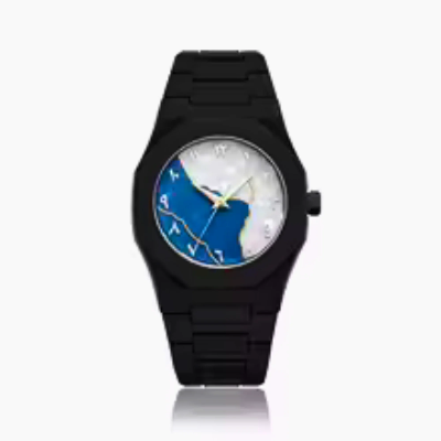 Picture of Aura watch 2025 New Arabic Aura Watch Silver  Dial @ navy bule Modern Creative Design  (Blue )