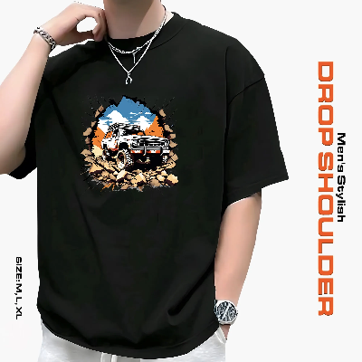 Picture of Men's Stylish Drop Shoulder- Black