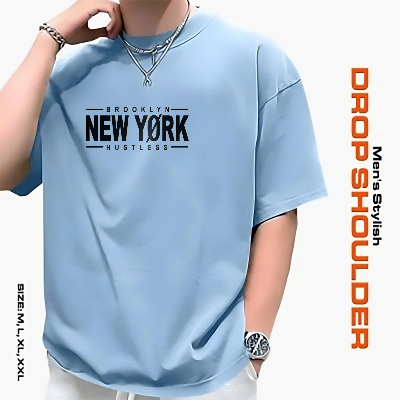 Picture of Men's Stylish Drop Shoulder- Sky Blue