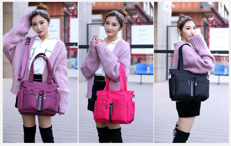 Picture of Women Casual Large Capacity Waterproof Oxford Cloth Bag (Black)