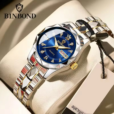 Picture of BINBOND Top Brand Luxury Fashion Business Womens Watches 30M Week Date Clock Sport Quartz Womens Wristwatch