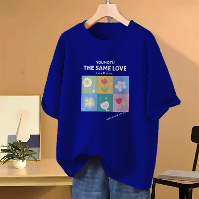 Picture of Drop shoulder T-shirt for Women (Blue)