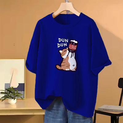 Picture of Drop shoulder T-shirt for Women (Blue)