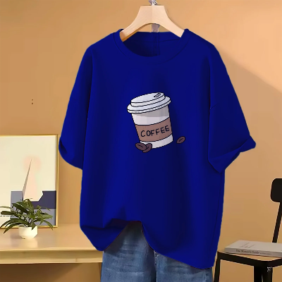 Picture of Drop shoulder T-shirt for Women (Blue)