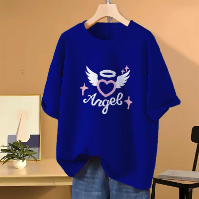 Picture of Drop shoulder T-shirt for Women (Blue)