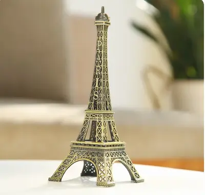 Picture of World Map 3D Rotating Glove Decoration Gift- Golden & Eiffel Tower Metal Showpiece Decoration Gift