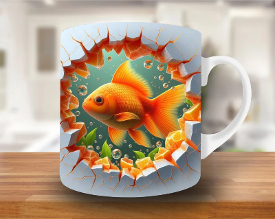 Picture of 3D Fish In Water Design Mug