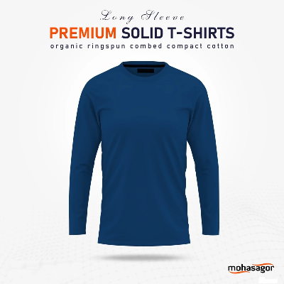 Picture of Men's Full Sleeve Solid T-Shirt- Petrol