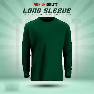 Picture of Men's Full Sleeve Solid T-Shirt- Green