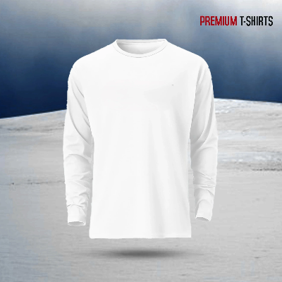 Picture of Men's Full Sleeve Solid T-Shirt- White