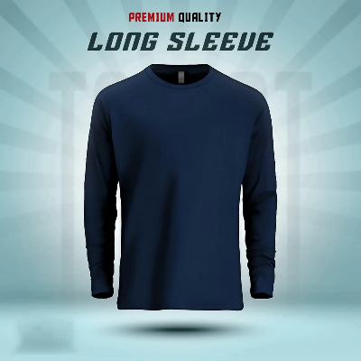 Picture of Men's Full Sleeve Solid T-Shirt- Navy