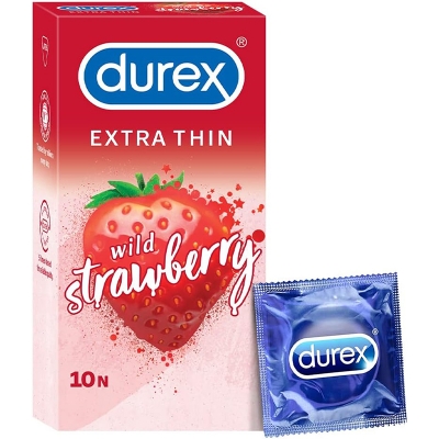 Picture of Durex Extra Thin wild Strawberry Condom -10 pcs
