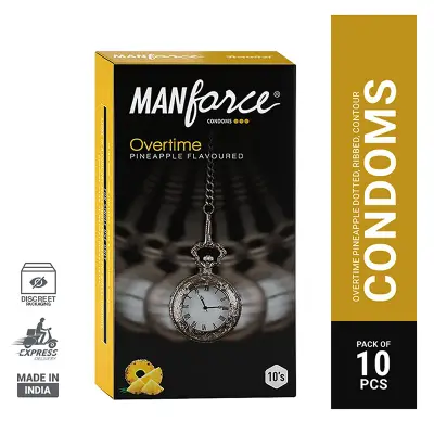 Picture of Manforce Overtime PineApple Flavoured Condom - 10 Pcs