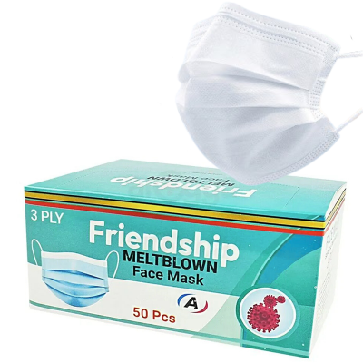 Picture of Friendship Meltblown 3ply Face Mask (WHITE) 50 pcs box - White