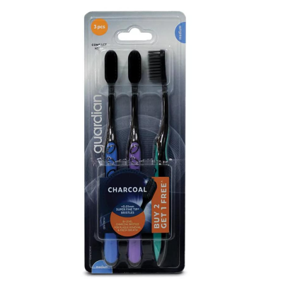 Picture of Guardian Charcoal Toothbrush Medium 3 Pcs Of pack