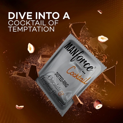 Picture of Manforce Cocktail Chocolate & Hazelnut Flavoured condom -10 Pcs