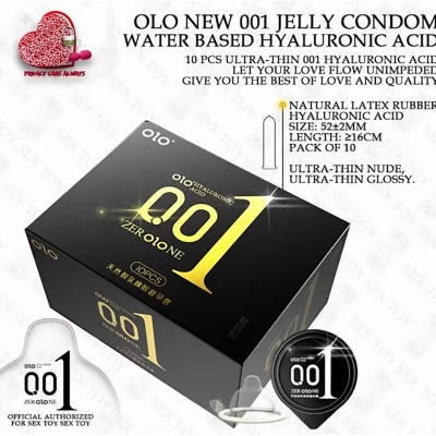 Picture of Olo Zero Zero One Black Condom -10 Pcs - Black, Red