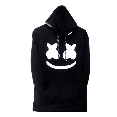 Picture of Stylish Cotton Long Sleeve Black Hoodie For Men By Modern Fashion - Black