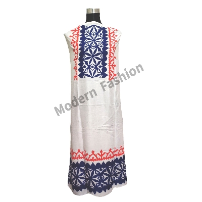 Picture of One Piece Linen Cotton Kamiz For Women - Dress For Girls - 3 Pice Dress - Three Piece - White