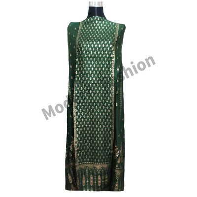 Picture of One Piece Linen Cotton Kamiz For Women - Dress For Girls - 3 Pice Dress - Three Piece - Green