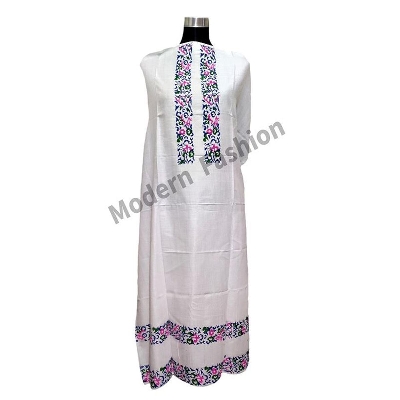 Picture of One Piece Linen Cotton Kamiz For Women - White