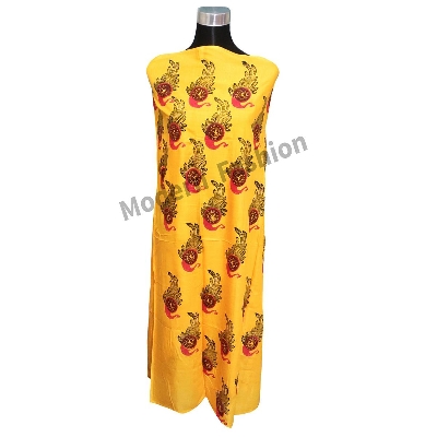 Picture of One Piece Linen Cotton Kamiz For Women - Dress For Girls - Yellow