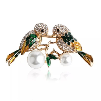 Picture of Love Bird Brooch Suit Collar Badge - Multicolor