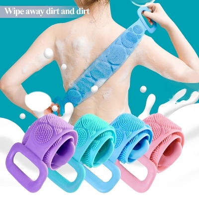 Picture of Silica gel Bath Towel Back Strip Belt Bathroom Tools - bath sponge - Multicolor
