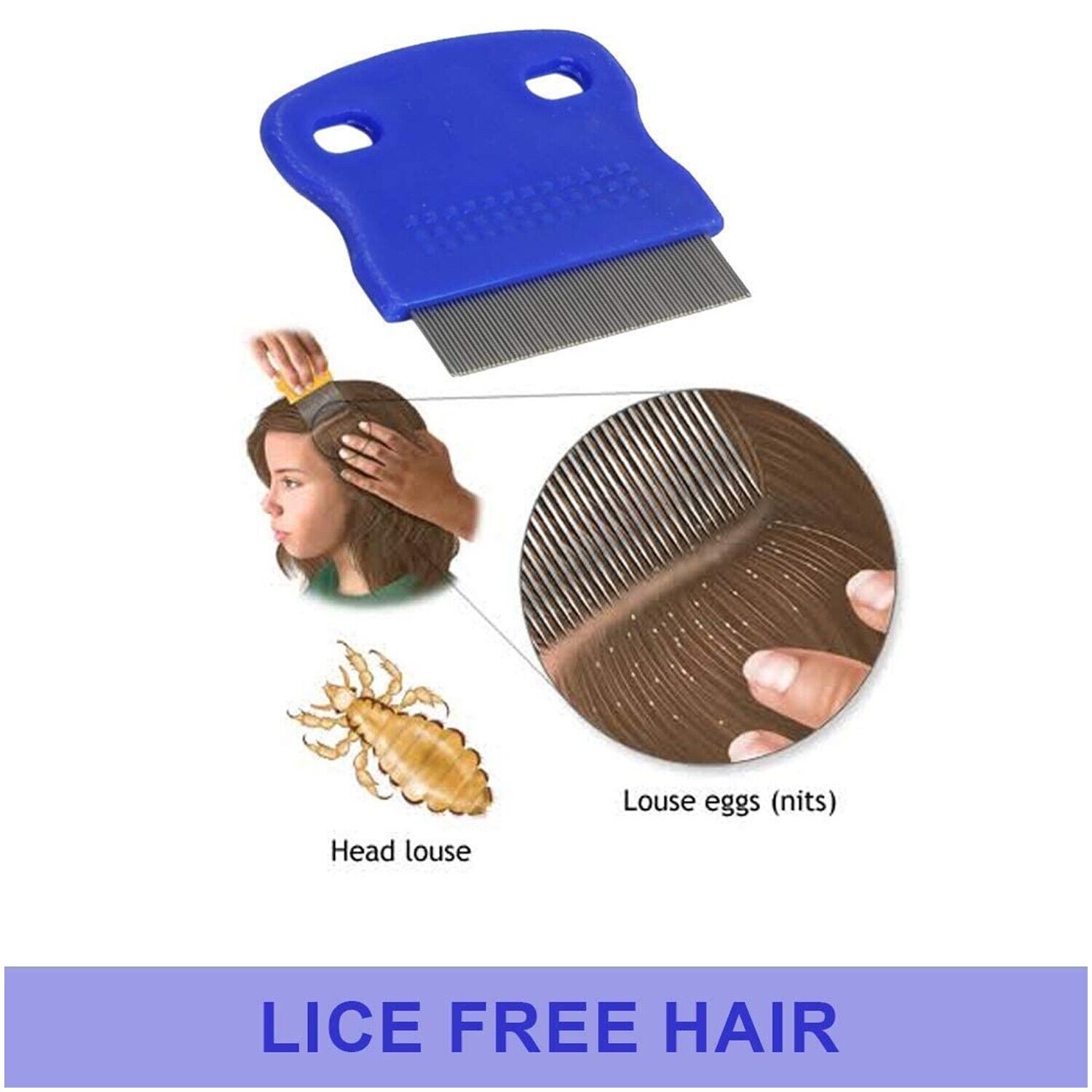 Picture of Stainless Steel Lice Terminator Hair Comb Brushes Magic Suyod - Multicolor