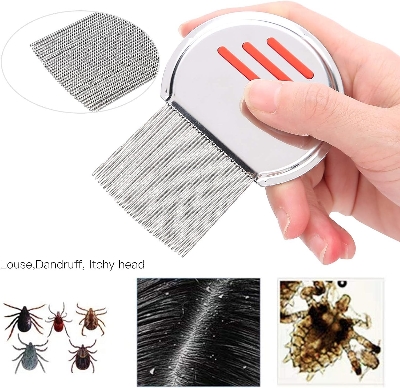 Picture of Head Lice Treatment Comb, Stainless Steel Lice Nits Treatment Comb Corrosion-Resistant for Heavy Hair - Silver