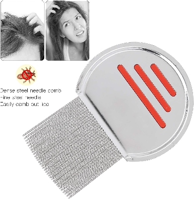 Picture of Head Lice Treatment Comb, Stainless Steel Lice Nits Treatment Comb Corrosion-Resistant for Heavy Hair - Silver