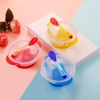 Picture of Baby Feeding Spoon and Bowl Set- Multicolor - Multicolor