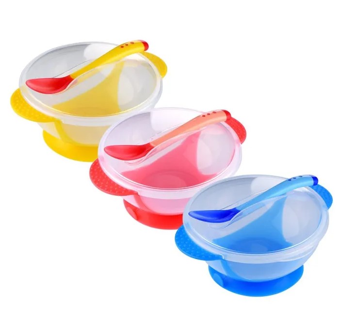 Picture of Baby Feeding Spoon and Bowl Set- Multicolor - Multicolor