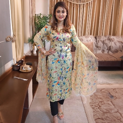 Picture of Unstitched Cotton Screen Print Three Piece for Women