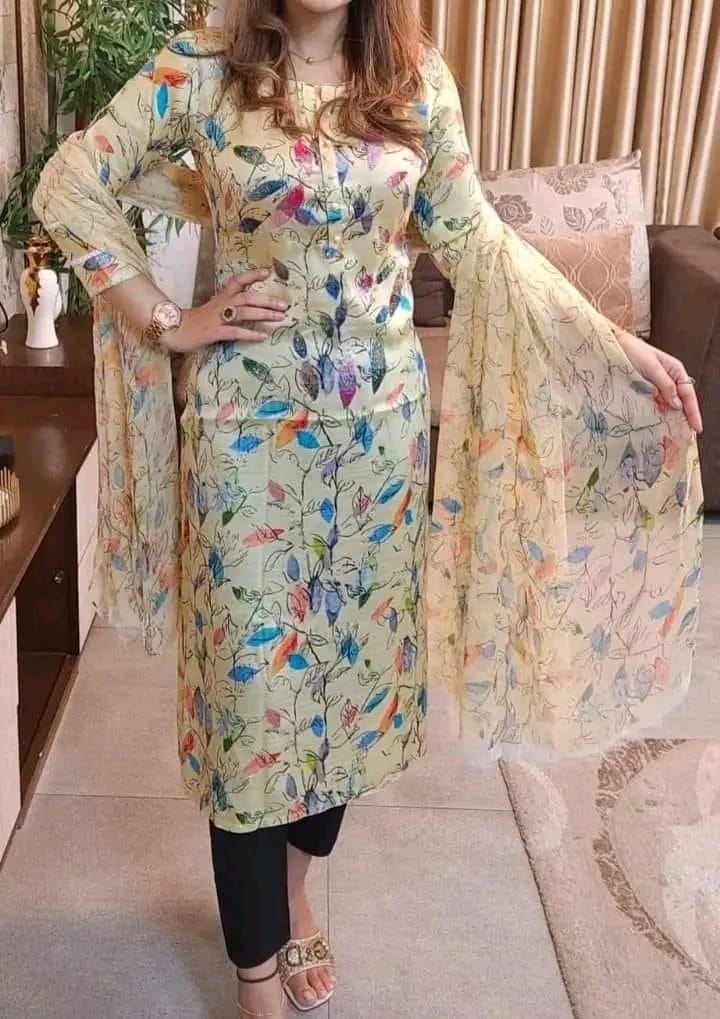 Picture of Unstitched Cotton Screen Print Three Piece for Women